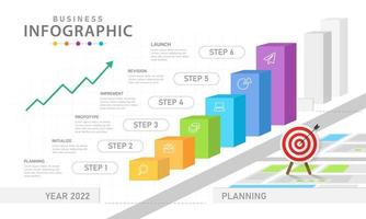 infographic sjabloon voor bedrijven. modern grafiekdiagram met projecttijdlijn, presentatie vector infographic.