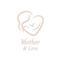 schoonheid moeder vrouw liefde baby voor borstvoeding logo ontwerp vector