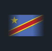 republiek congo vlag borstel. nationale vlag vector