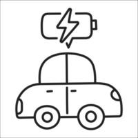 elektrische auto. hand getrokken ev doodle pictogram. vector