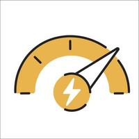 snelheidsmeter. hand getrokken ev doodle pictogram. vector