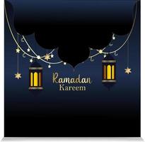 luxe islamitische achtergrond met decoratief ornament gouden lantaarn en ster eid en ramadan achtergrond met gouden lantaarn vector