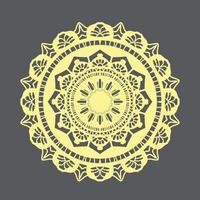 luxe sier mandala achtergrondontwerp, patroon in de vorm van mandala voor henna, mehndi, tatoeage, decoratie. decoratief ornament in etnische oosterse stijl. kleurboekpagina vector