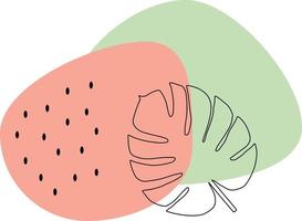 monstera plant met pastelkleuren vector