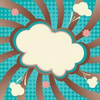 komische wolk met spiraal en gestippeld patroon als achtergrond vector