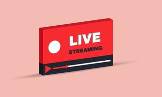 3D live streaming ontwerp pictogram sjabloon uitzending web vector