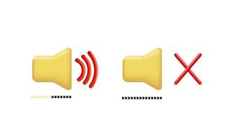 3D-realistisch pictogram geluid vector volume mute