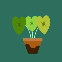 kamerplant in pot. groene natuurlijke decor voor huis en interieur. vlakke stijl vectorillustratie. vector