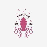 octopus onderwater logo vector illustratie ontwerp, octopus pictogram ontwerpsjabloon