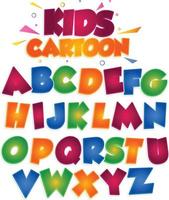 kinderen kleurrijke cartoon lettertypen alfabetten hoofdstad vector