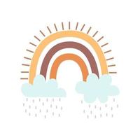 schattig regenboog plat ontwerp vector