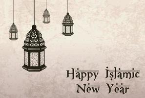 vectorillustratie van gelukkig islamitisch nieuwjaar vector