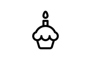 muffin pictogram dessert lijnstijl gratis vector