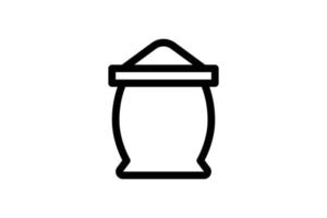 meel tarwe pictogram bakkerij lijnstijl gratis vector