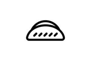 taco pictogram Mexicaans eten lijnstijl gratis vector