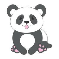 schattige panda cartoon geïsoleerd op een witte achtergrond. apart ontwerpelement vector