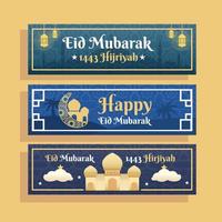 eid mubarak banner vector set
