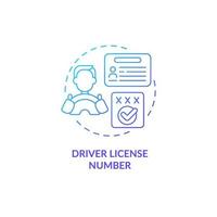 rijbewijs nummer blauw kleurverloop concept icoon