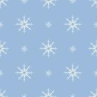 naadloos patroon met witte sneeuwvlokken op lichtblauwe achtergrond. vector afbeelding.