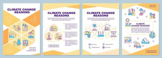 klimaatverandering redenen brochure sjabloon vector