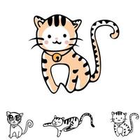 katten collectie set vector