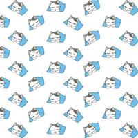 schattig slapende cartoon katten patroon vector
