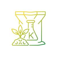 kalium meststof verloop lineaire vector pictogram. plantengroei neemt toe. planten voeding. aanvulling voor bodem. dunne lijn kleur symbool. moderne stijlpictogram. vector geïsoleerde overzichtstekening