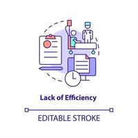 gebrek aan efficiëntie concept icoon vector