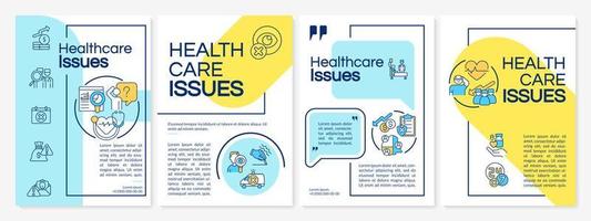 gezondheidszorgbeheer geeft blauwe en gele brochuresjabloon uit vector