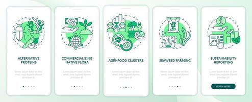 landbouwtrends groen onboarding mobiel app-scherm vector
