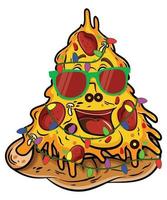 kerst pizza boom vector