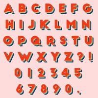 brief alfabet gestileerde retro stijl vector