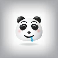 kwijlend gezicht panda emoticon vector