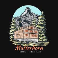 matterhorn berg illustratie logo vector