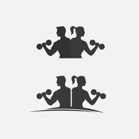 fitness logo en sportschool pictogram ontwerp vector illustrationicon