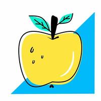 gele appel fruit plat pictogram vector