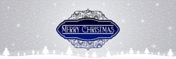 '' vrolijk kerstfeest '' besneeuwde bericht banner vector