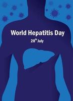 concept van hepatitis. vectorillustratie, spandoek of poster voor wereld hepatitis dag. vector