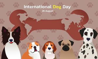 gelukkige nationale hondendag 26 augustus. nationale hond dag vectorillustratie. geweldig voor kaart, banner en embleem. vector