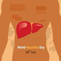 concept van hepatitis. vectorillustratie, spandoek of poster voor wereld hepatitis dag. vector