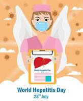 concept van hepatitis. vectorillustratie, spandoek of poster voor wereld hepatitis dag. vector