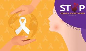 vectorillustratie van een achtergrond voor de internationale dag voor de uitbanning van geweld tegen vrouwen vector