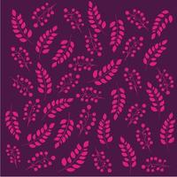 bloemmotief met twijgen en bladeren, bessen en bloemen in roze op een donkere violette achtergrond. lente sieraad. voor prints, textiel, posters, inpakpapier. vector