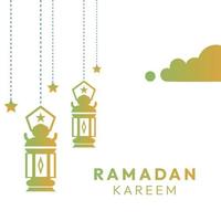 ramadan lichten lamp thema groene gradatie islamitische moslim vector