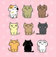 schattige katten cartoon set vector