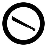 machete of groot mes zwart pictogram in geïsoleerde cirkel vectorillustratie. vector