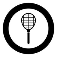 tennisracket pictogram zwarte kleur in cirkel vector