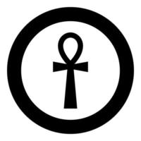 koptisch kruis ankh pictogram zwarte kleur vector illustratie eenvoudige afbeelding