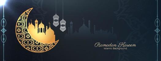 ramadan kareem islamitische festival groet banner met moskee vector