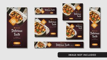 elegant eten sociale media en webbanner vector